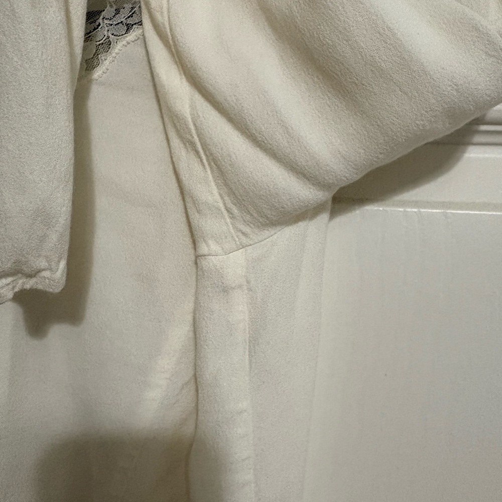Reformation Nadene Top Ivory Lace Trim Blouse Viscose - Picture 14 of 15